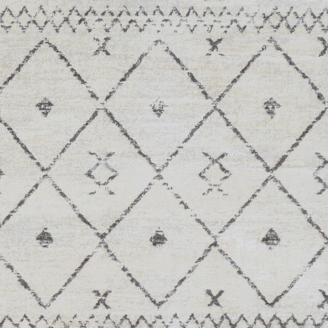 Tapis de Couloir Berbère Ethnique Blanc/Gris Lima