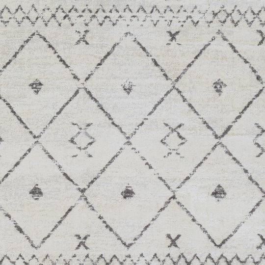 Tapis de Couloir Berbère Ethnique Blanc/Gris Lima