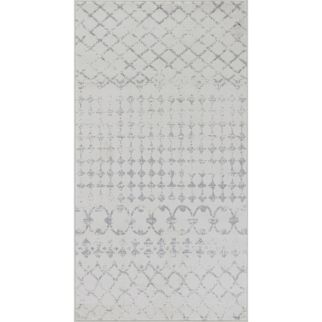 Tapis Berbère Ethnique Blanc/Gris Lyon