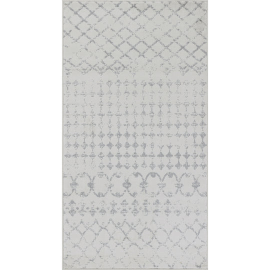 Tapis Berbère Ethnique Blanc/Gris Lyon