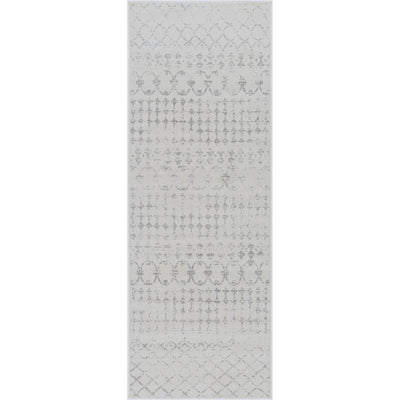 Tapis de Couloir Berbère Ethnique Blanc/Gris Lyon