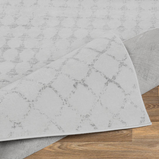 Tapis de Couloir Berbère Ethnique Blanc/Gris Lyon