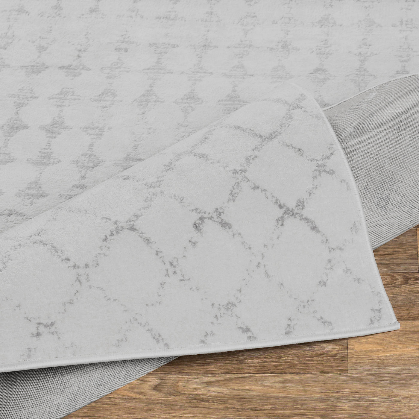 Tapis de Couloir Berbère Ethnique Blanc/Gris Lyon