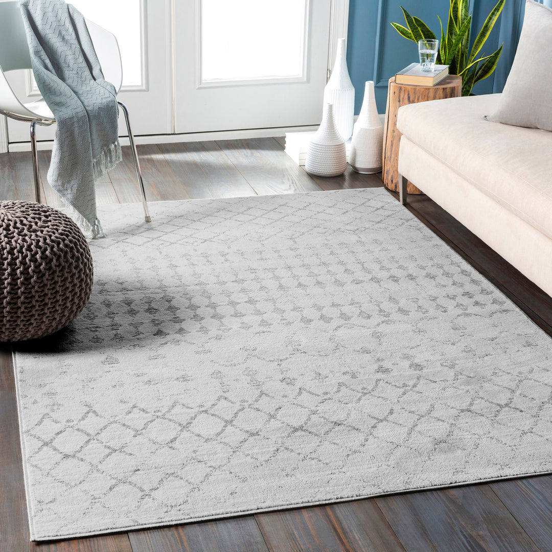 Tapis Berbère Ethnique Blanc/Gris Lyon