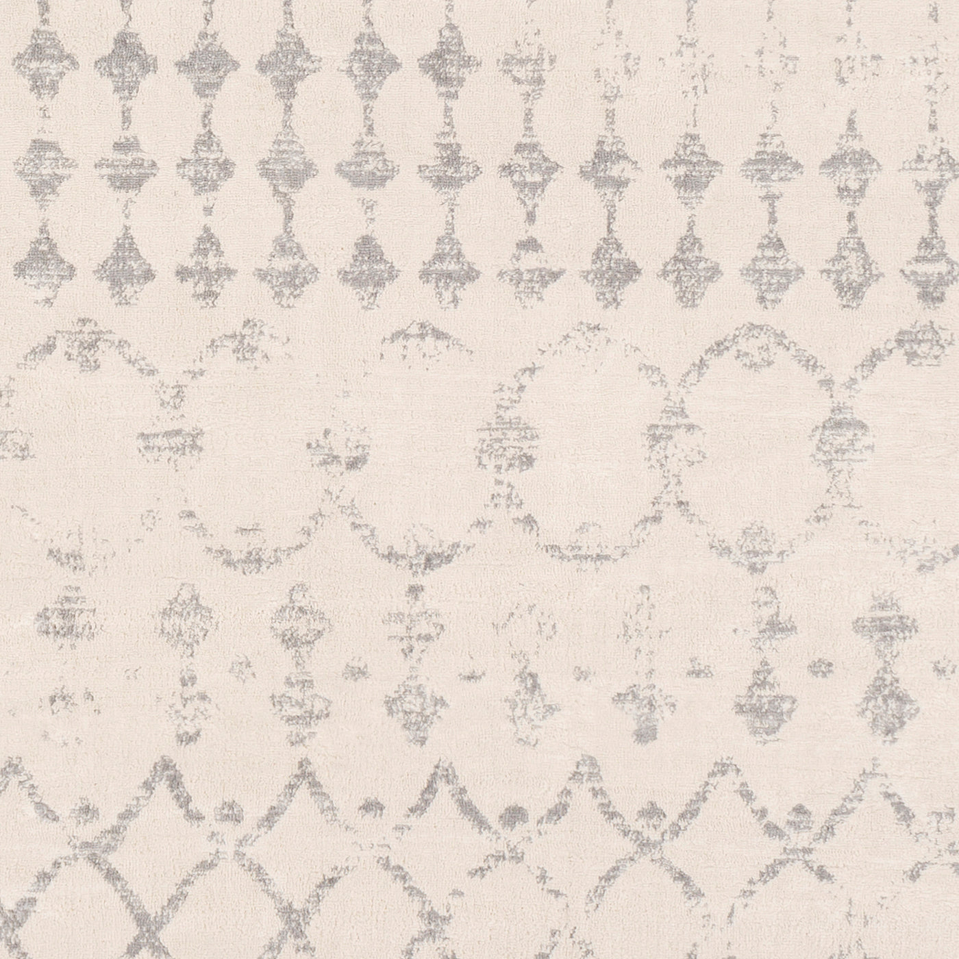 Tapis de Couloir Berbère Ethnique Blanc/Gris Lyon