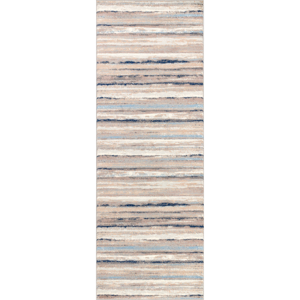 Tapis Couloir Scandinave Moderne Blanc/Gris/Bleu Dusel