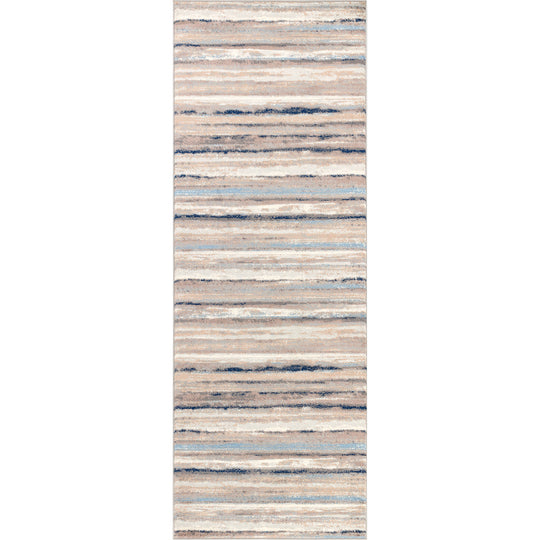 Tapis Couloir Scandinave Moderne Blanc/Gris/Bleu Dusel