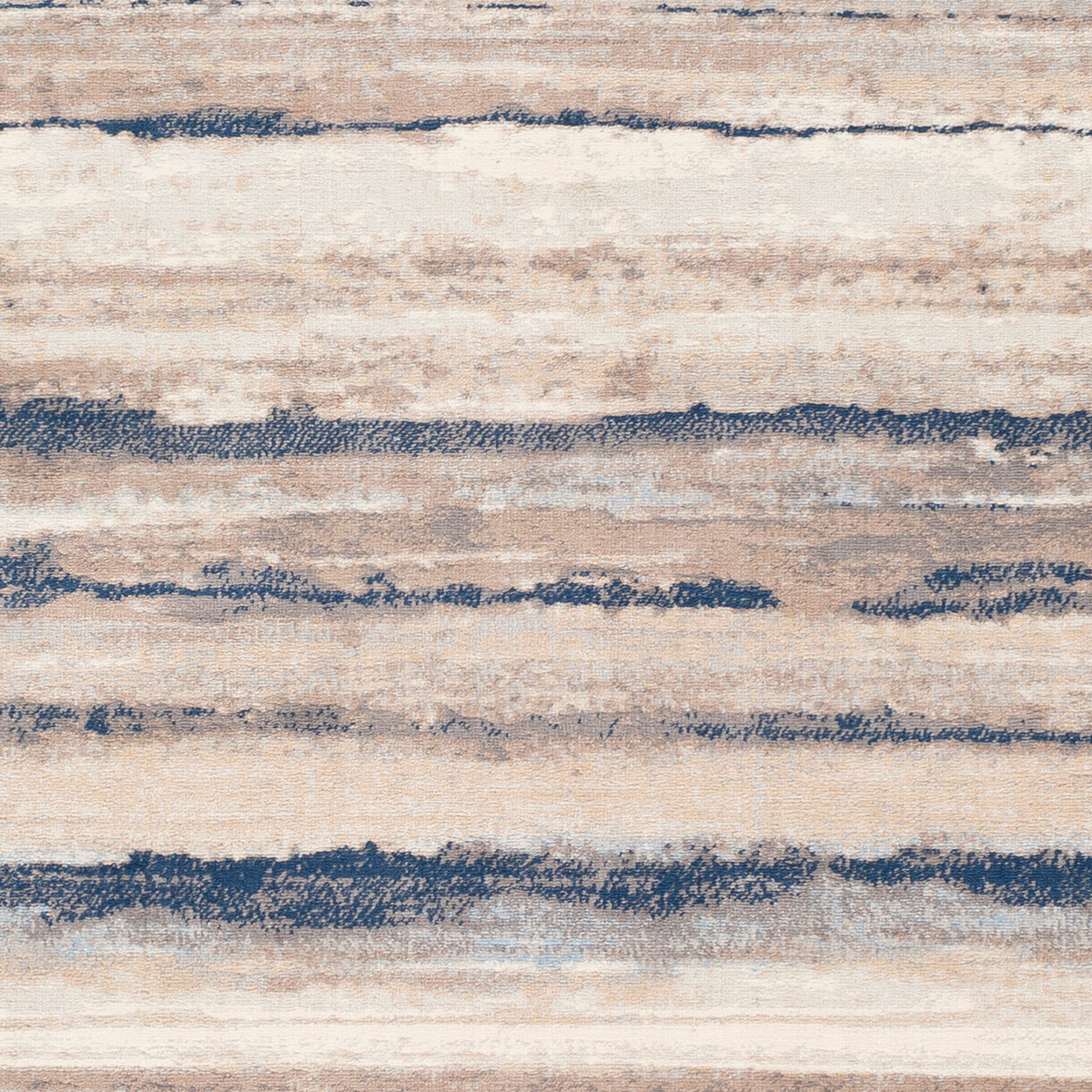 Tapis SURYA Dusel scandinave, motif rayures horizontales beige, crème et bleu, vue 8