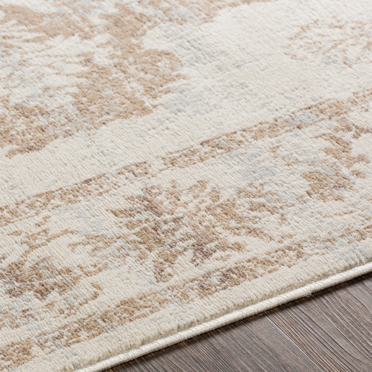 Tapis Surya Shawna vintage oriental, médaillon patiné beige et taupe sur fond ivoire, vue 3