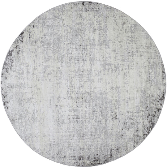 Tapis Rond Abstrait Utrecht Moderne Blanc/Gris Rond