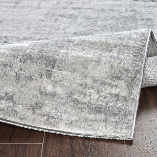 Tapis Rond Abstrait Utrecht Moderne Blanc/Gris Rond