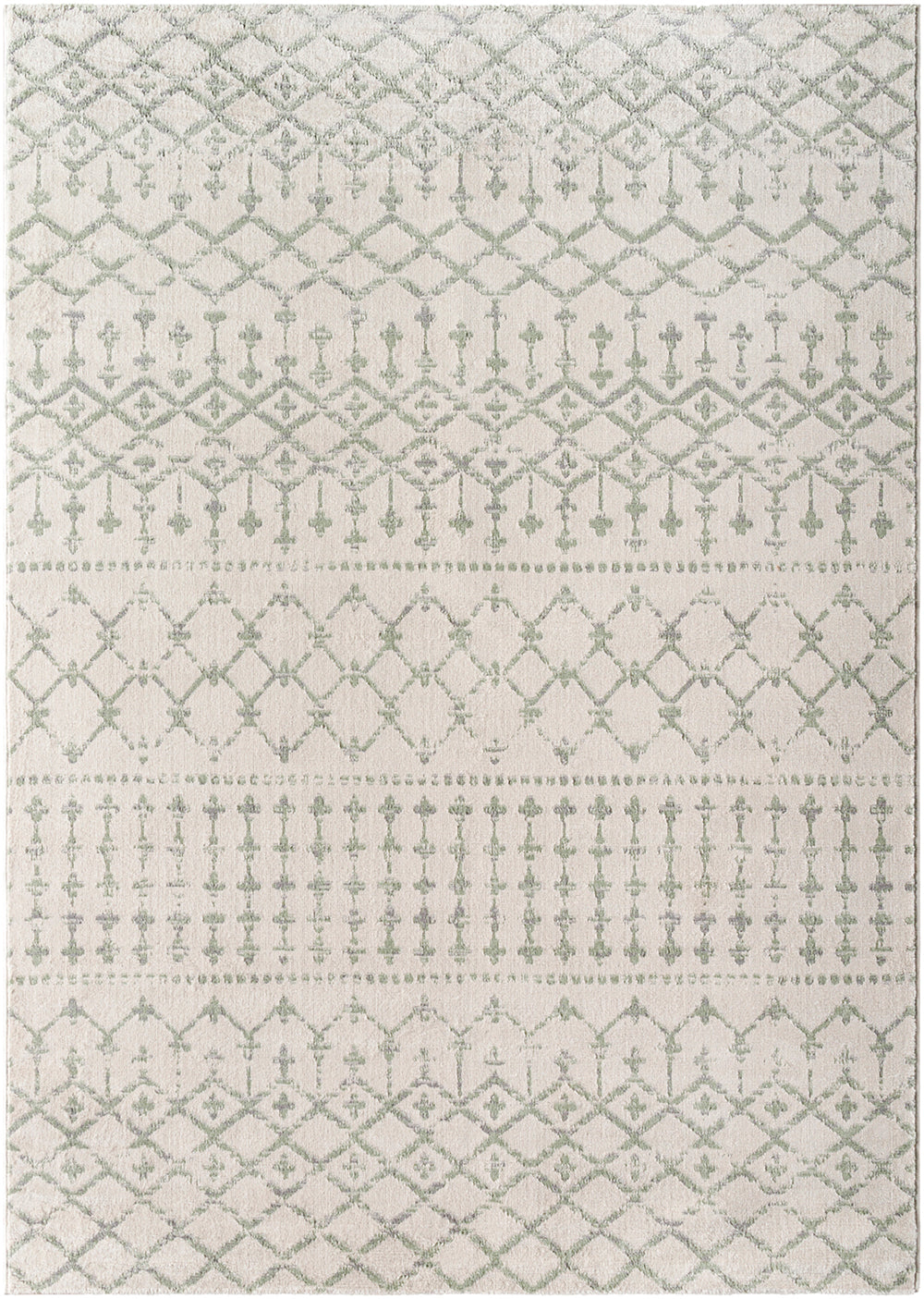 Tapis Berbère Ethnique Gris/Vert Iwata