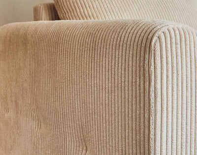 Canapé 2 places RUNE en velours cotele beige BESTMOBILIER