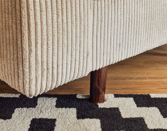 Canapé 2 places RUNE en velours cotele beige BESTMOBILIER
