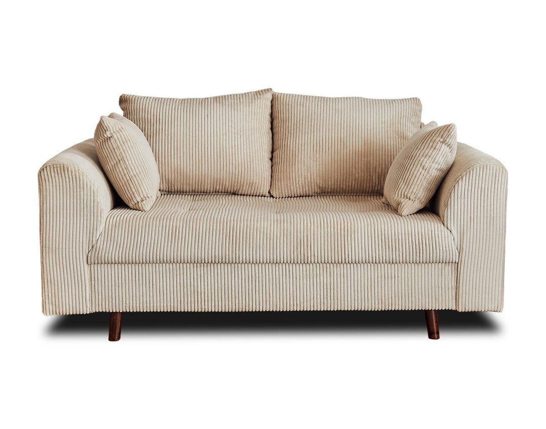 Canapé 2 places RUNE en velours cotele beige BESTMOBILIER