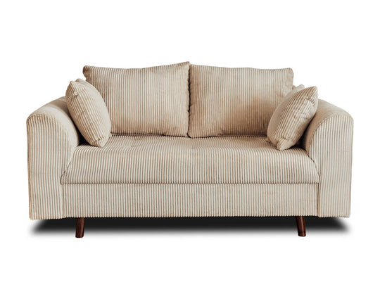 Canapé 2 places RUNE en velours cotele beige BESTMOBILIER