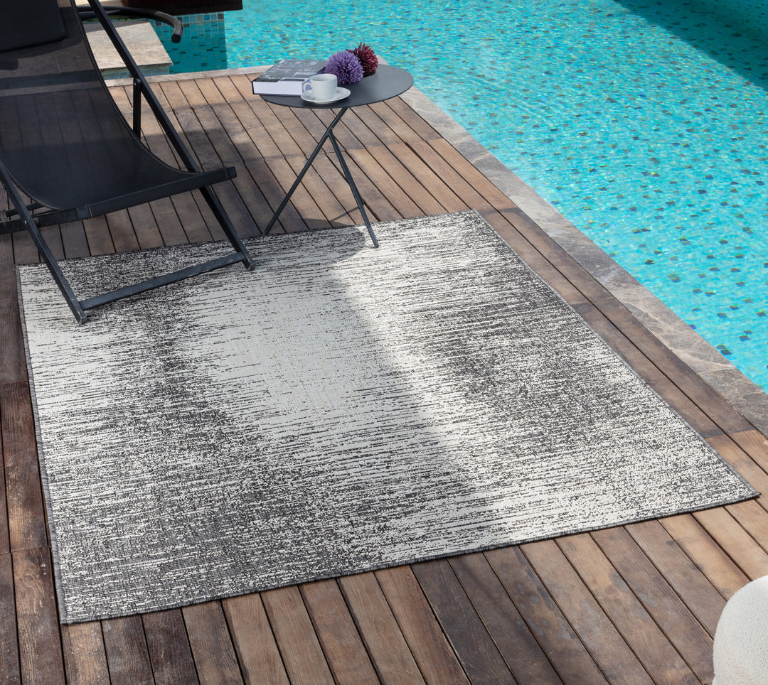 BONG Tapis d'Extérieur/Intérieur Ivoire/Gris 120x170