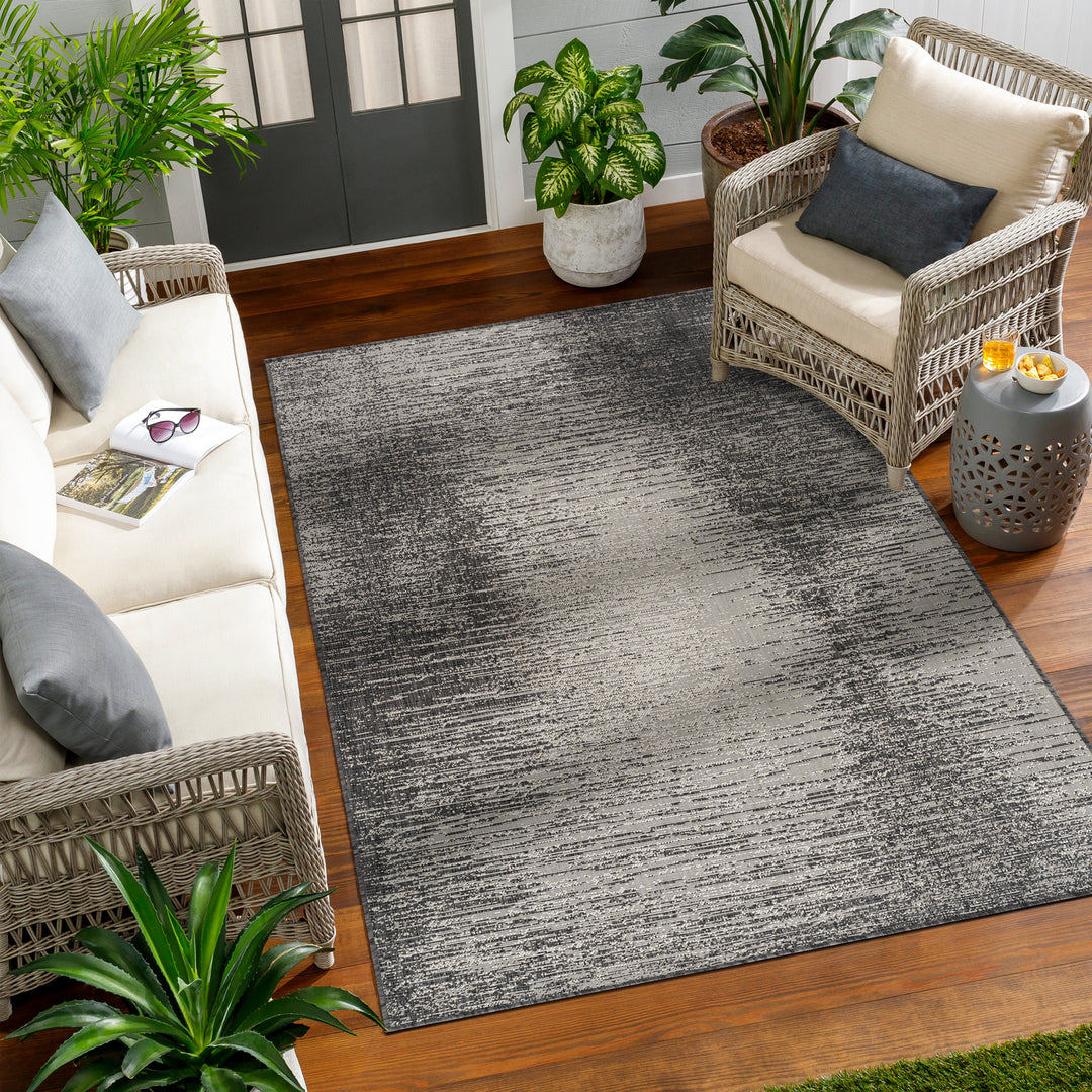 BONG Tapis d'Extérieur/Intérieur Ivoire/Gris 120x170