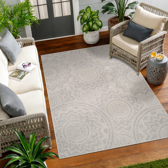 Tapis d'Extérieur/Intérieur Gris/Ivoire 3 Bendigo