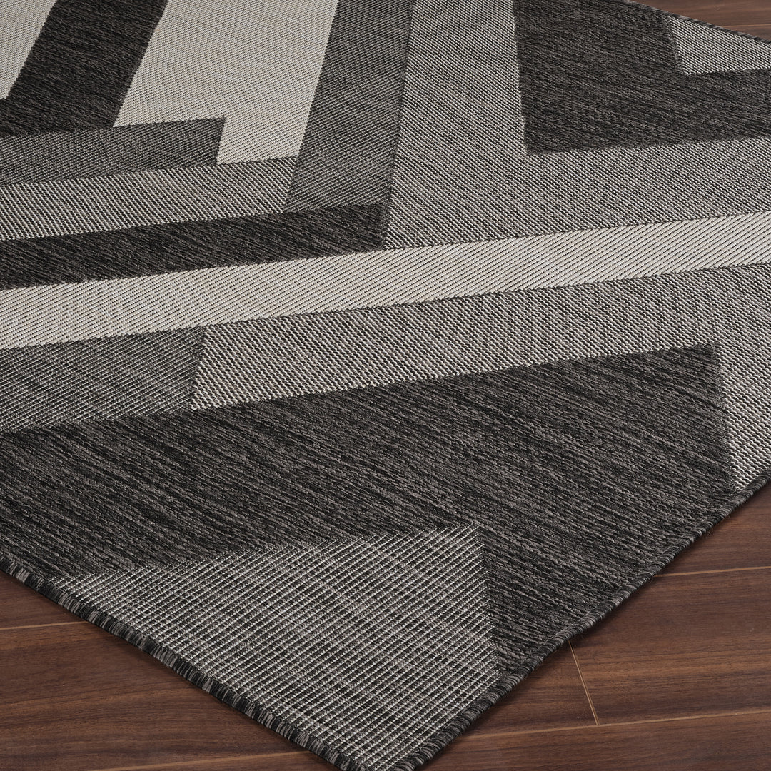 HINO Tapis d'Extérieur/Intérieur Gris/Ivoire 160x213