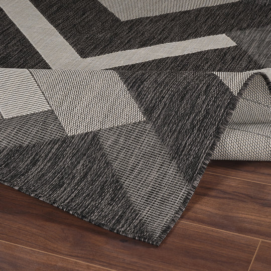 HINO Tapis d'Extérieur/Intérieur Gris/Ivoire 160x213