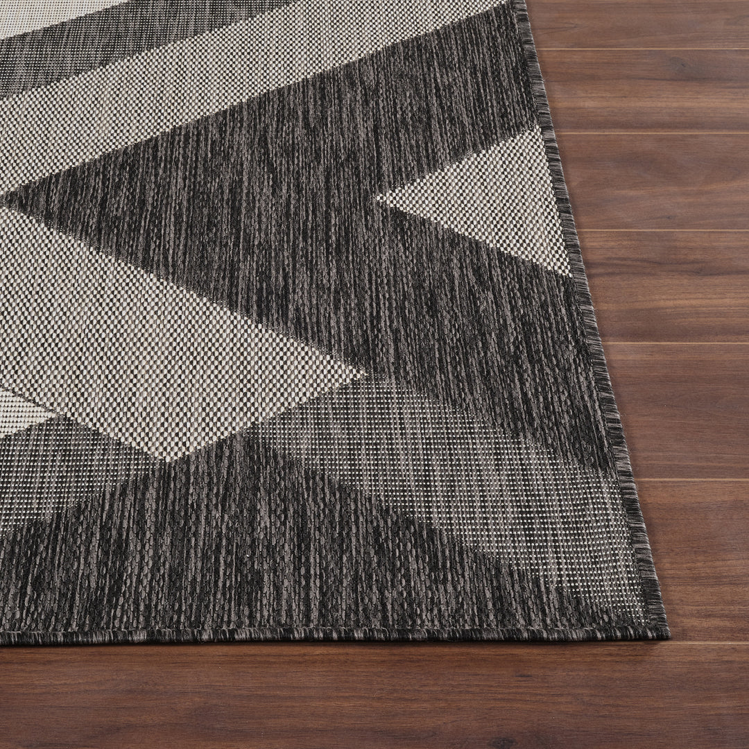 HINO Tapis d'Extérieur/Intérieur Gris/Ivoire 160x213