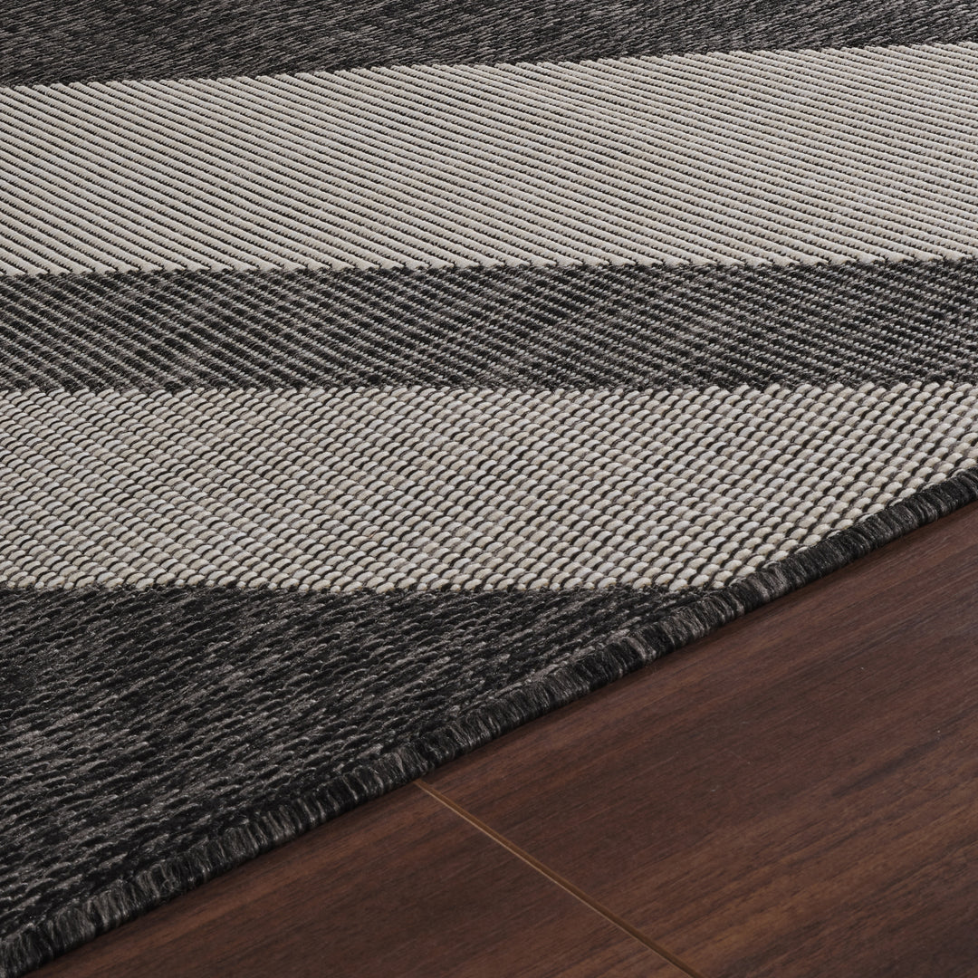 HINO Tapis d'Extérieur/Intérieur Gris/Ivoire 80x150