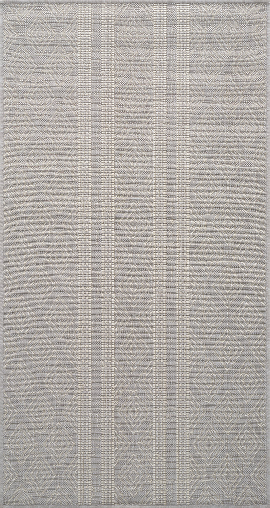 Tapis d'Extérieur/Intérieur Gris/Ivoire  Hebi