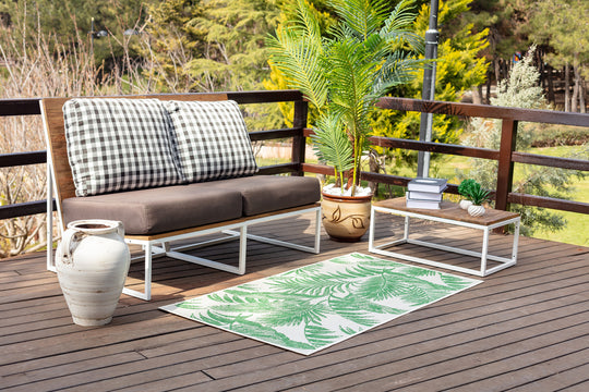 Tapis d'Extérieur/Intérieur Ivoire/Vert  Hoya