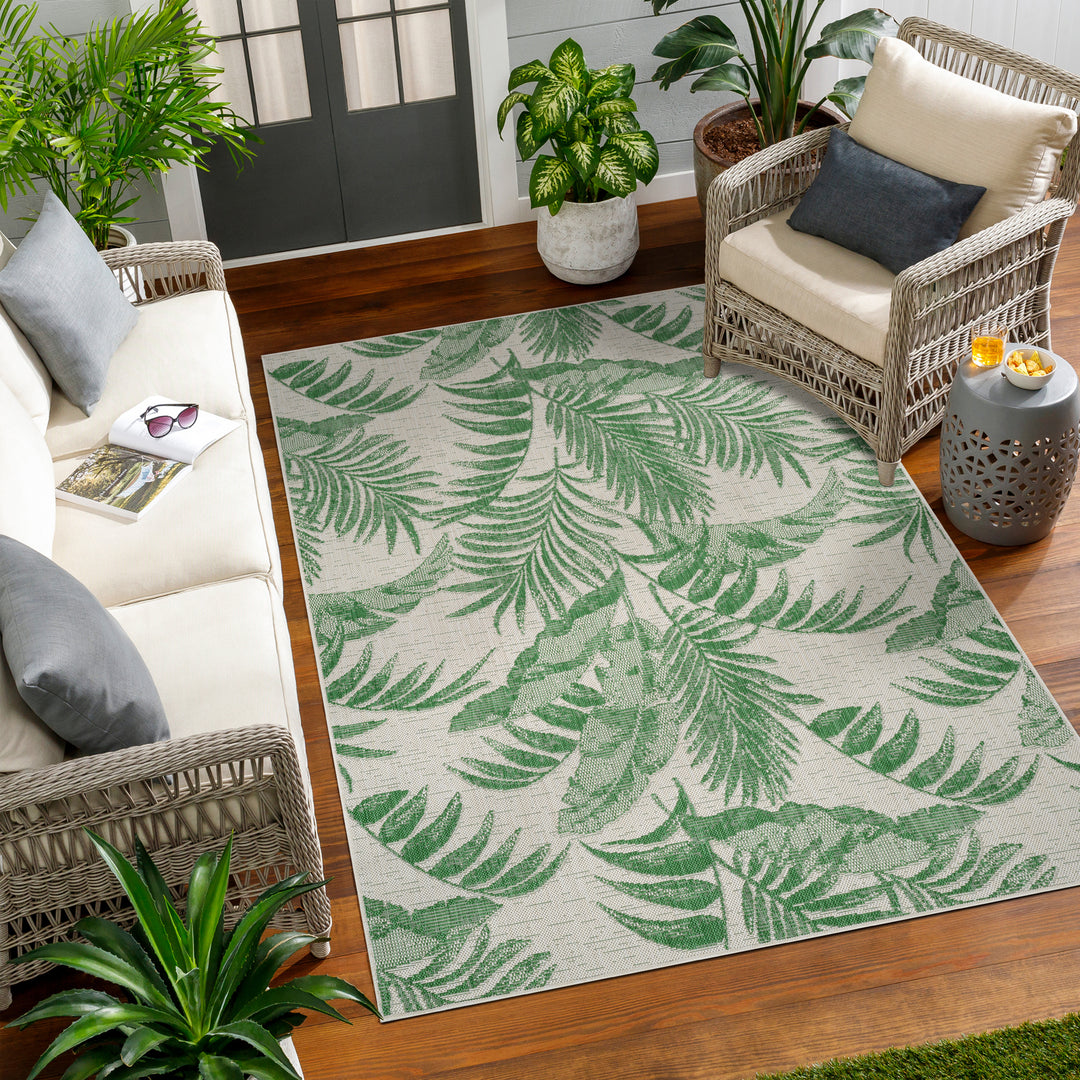 Tapis d'Extérieur/Intérieur Ivoire/Vert  Hoya