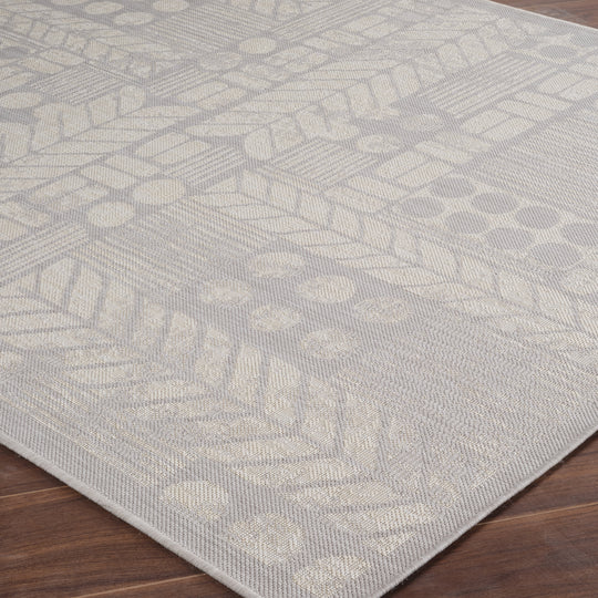 Tapis d'Extérieur/Intérieur Gris/Ivoire Jixi