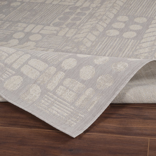 Tapis d'Extérieur/Intérieur Gris/Ivoire Jixi