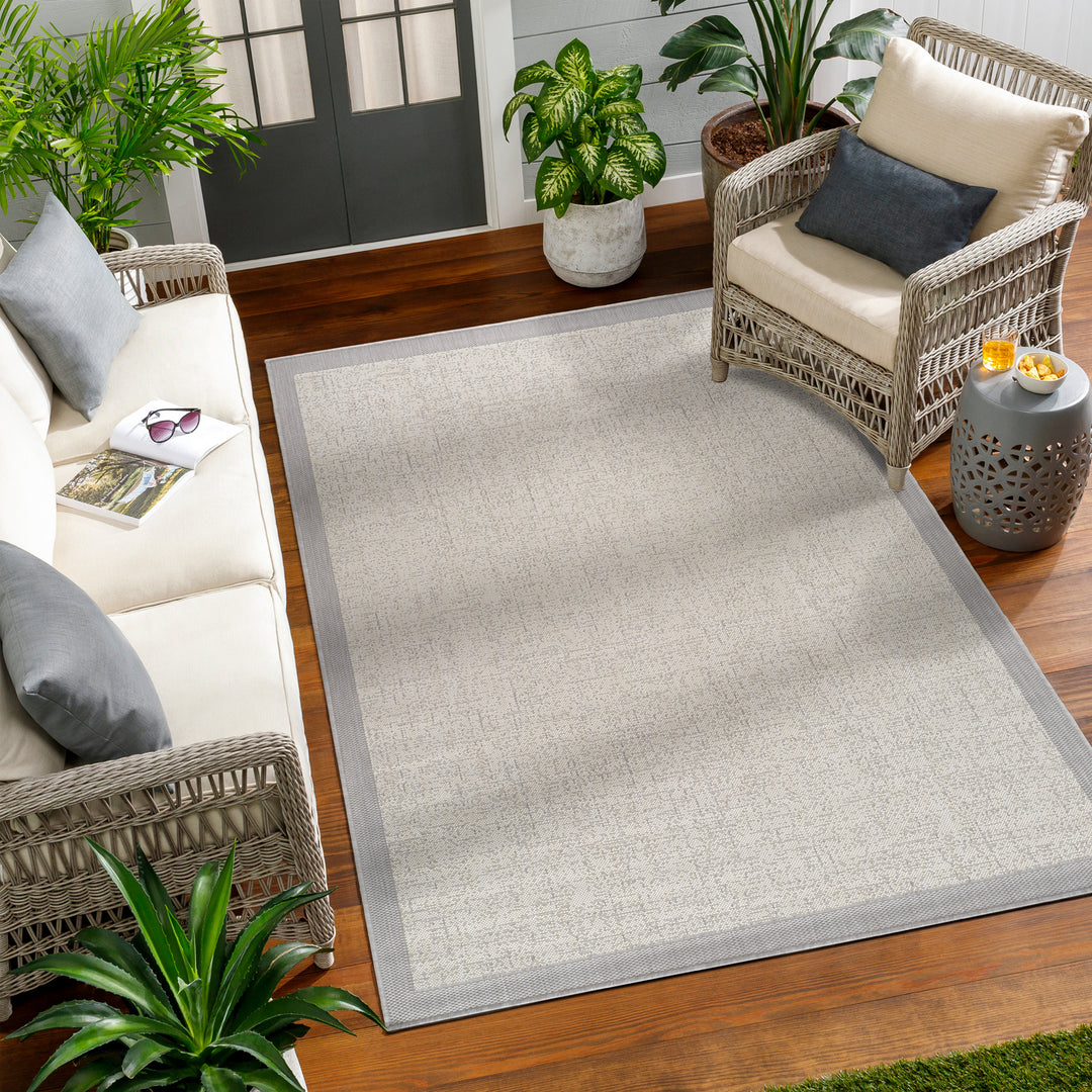 Tapis d'Extérieur/Intérieur Ivoire/Gris Juba