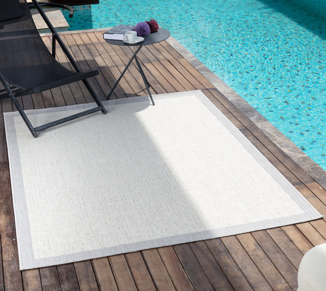 Tapis d'Extérieur/Intérieur Ivoire/Gris Juba