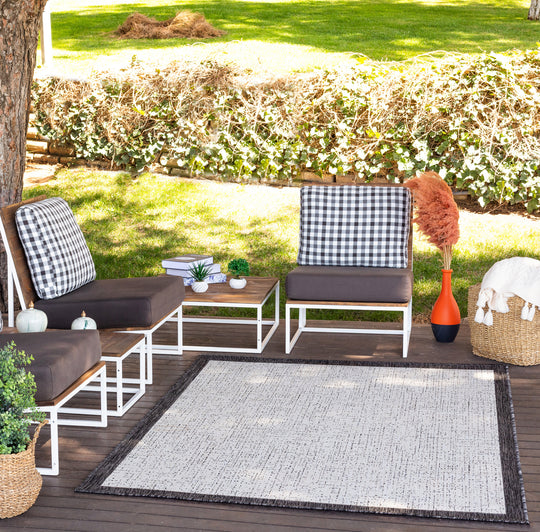 JUBA Tapis d'Extérieur/Intérieur Ivoire/Gris 160x213