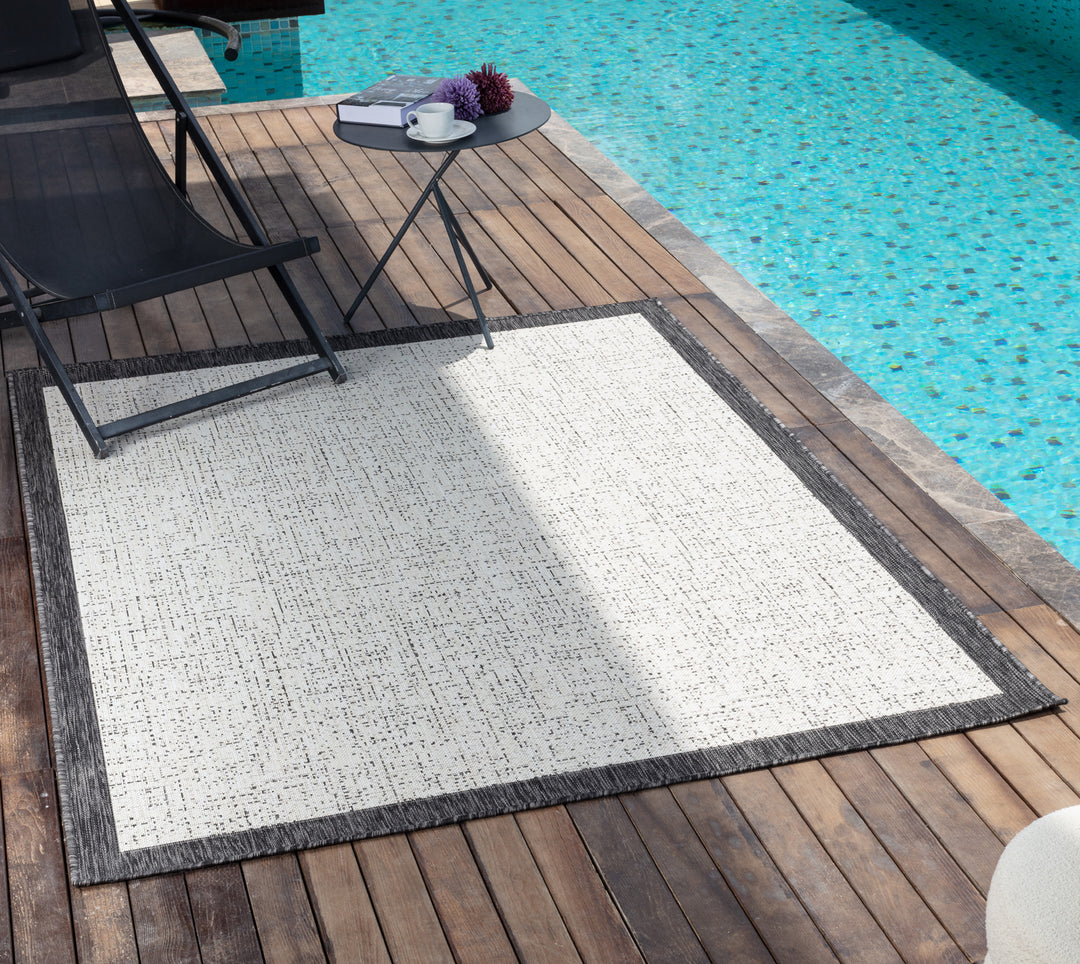 JUBA Tapis d'Extérieur/Intérieur Ivoire/Gris 120x170