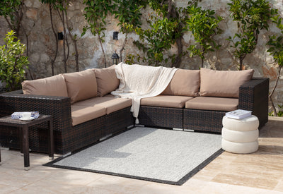 JUBA Tapis d'Extérieur/Intérieur Ivoire/Gris 160x213