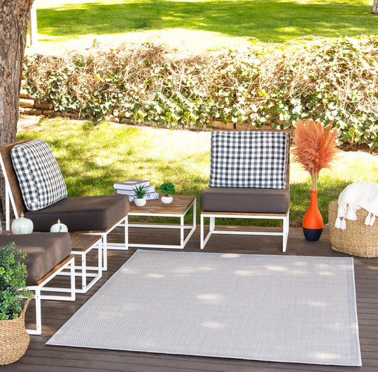 Tapis d'Extérieur/Intérieur Ivoire/Gris  Jena