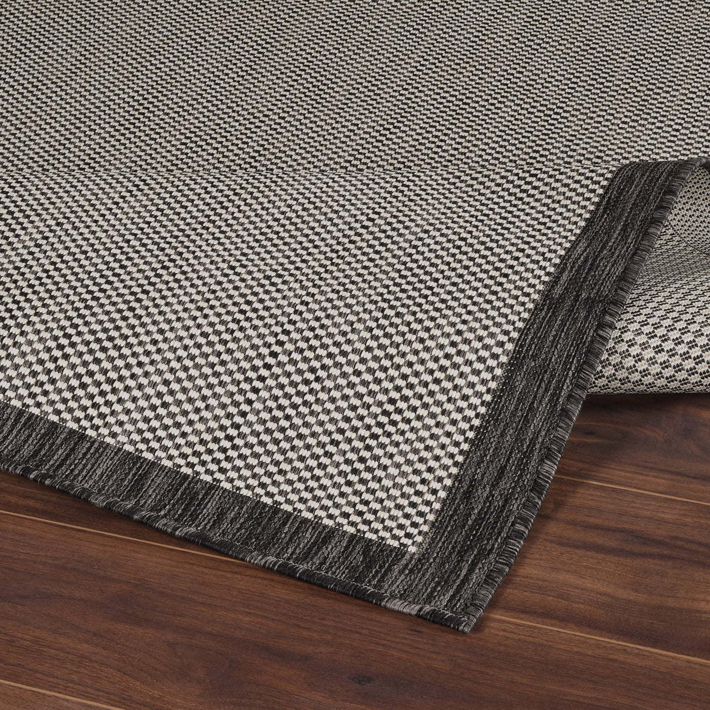 KIRIKI Tapis d'Extérieur/Intérieur Gris/Ivoire 80x150