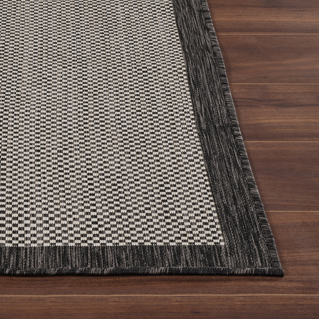 KIRIKI Tapis d'Extérieur/Intérieur Gris/Ivoire 80x150