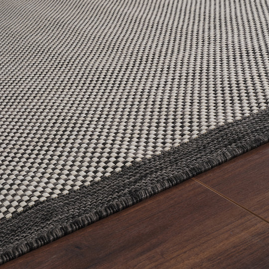 KIRIKI Tapis d'Extérieur/Intérieur Gris/Ivoire 200x275