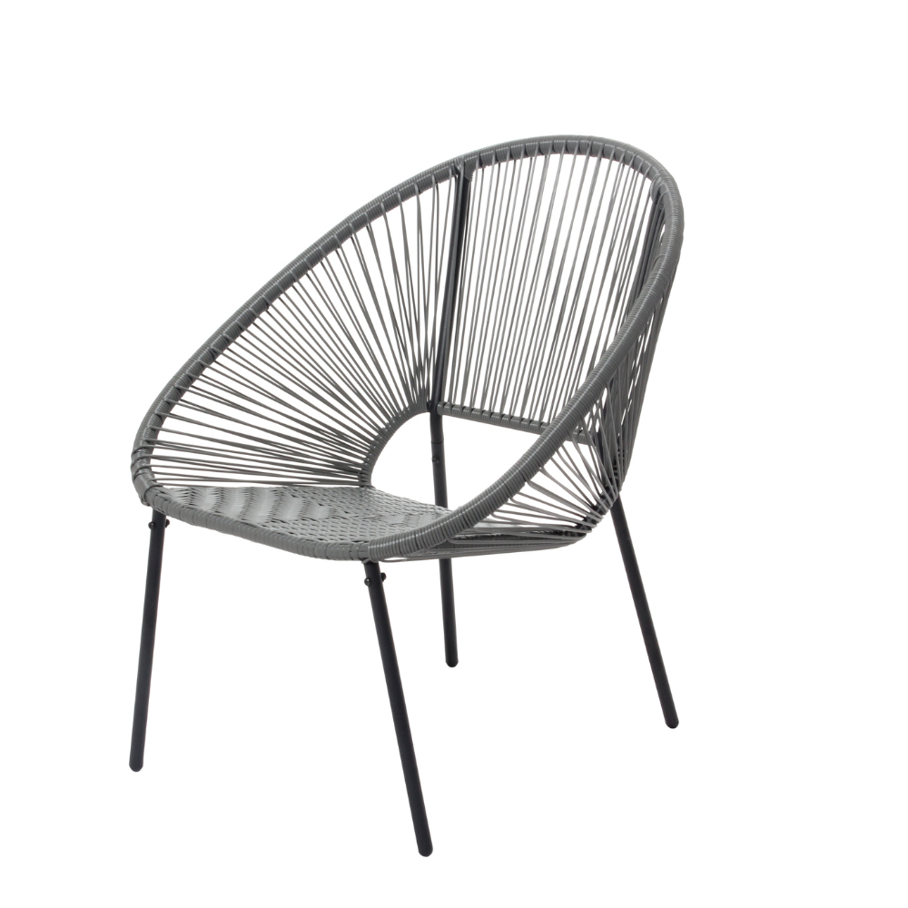 chaise acapulco gris foncé fond blanc