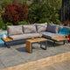 Salon de jardin modulable - Aluminium - DCB GARDEN - 4 places - TOKYO - Gris anthracite et bois d'acacia