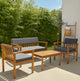 Salon de jardin bas en bois acacia 4 pièces Java