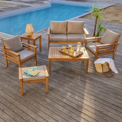 Salon de jardin HYBA en Acacia 4 pièces BALI