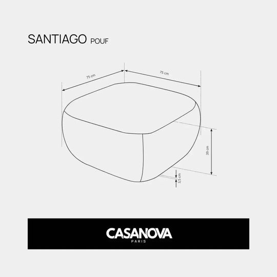 Pouf CASANOVA Santiago en tissu bouclette café — photo produit