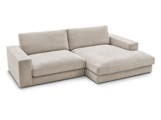 Canapé d'angle droit BOBOCHIC beige 4 places LEONARD