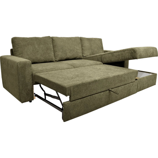 Canapé d'angle ALINEA HONORE convertible vert cèdre
