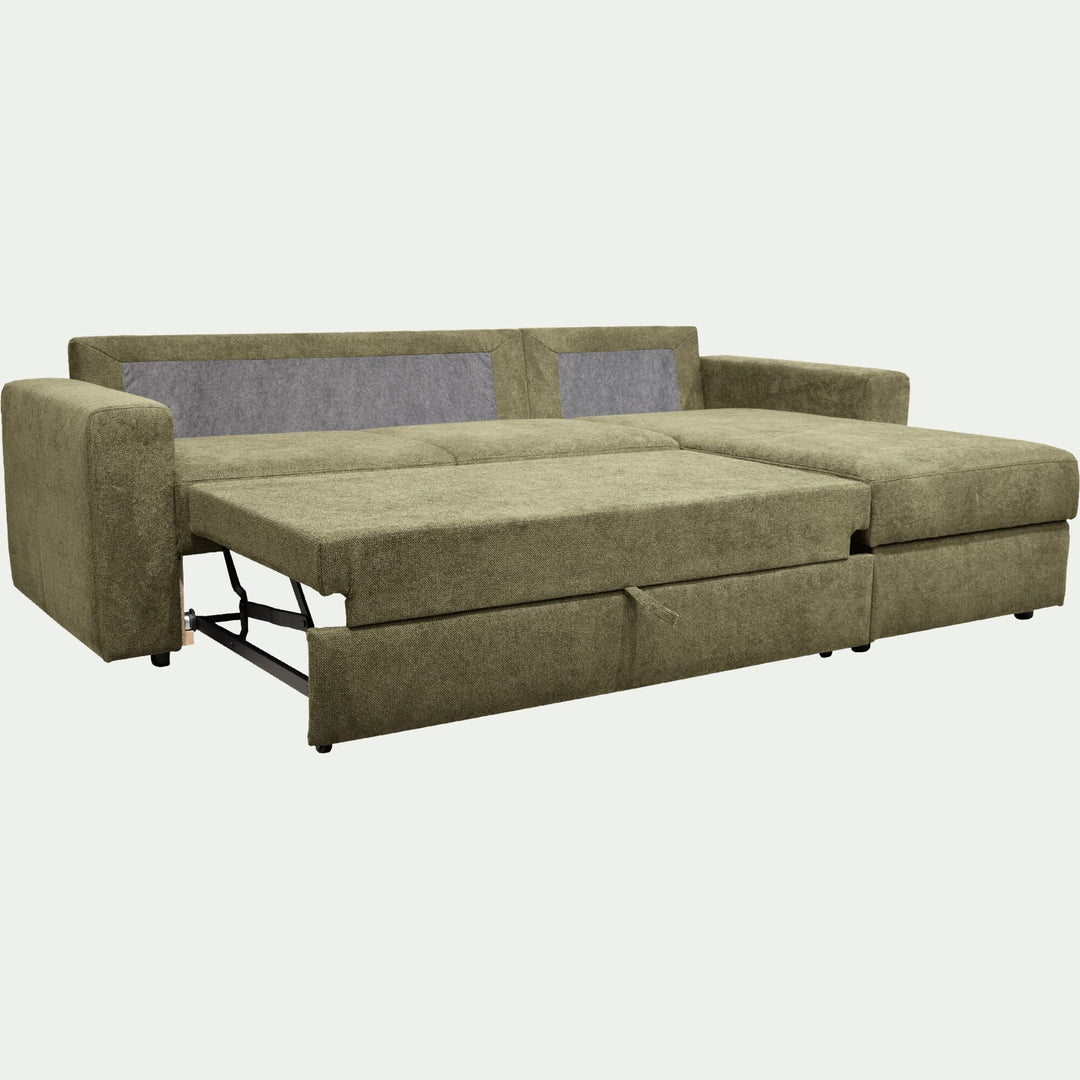 Canapé d'angle ALINEA HONORE convertible vert cèdre