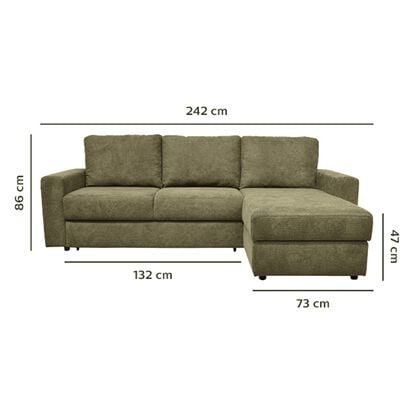 Canapé d'angle ALINEA HONORE convertible vert cèdre